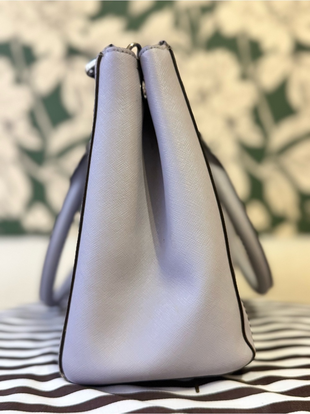 henri bendel Pale Grey Saffiano Satchel with Detachable Strap - Picture 6 of 15